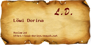 Löwi Dorina névjegykártya